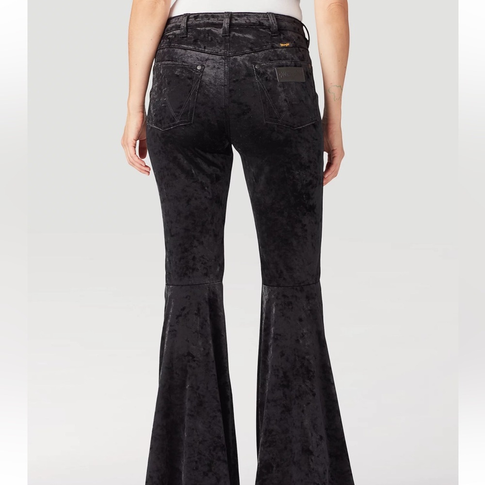 Velvet Wrangler Black Velvet Women's Flare Pants - Picture 6 of 8